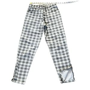 VTG George Marciano for GUESS Checkered High Rise Zipper Ankle Jeans 42015 28x24
